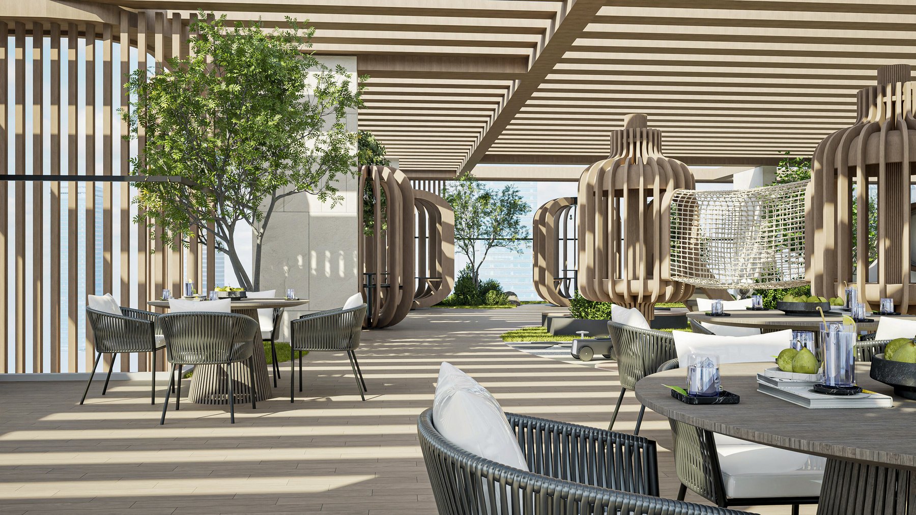 The roof terrace