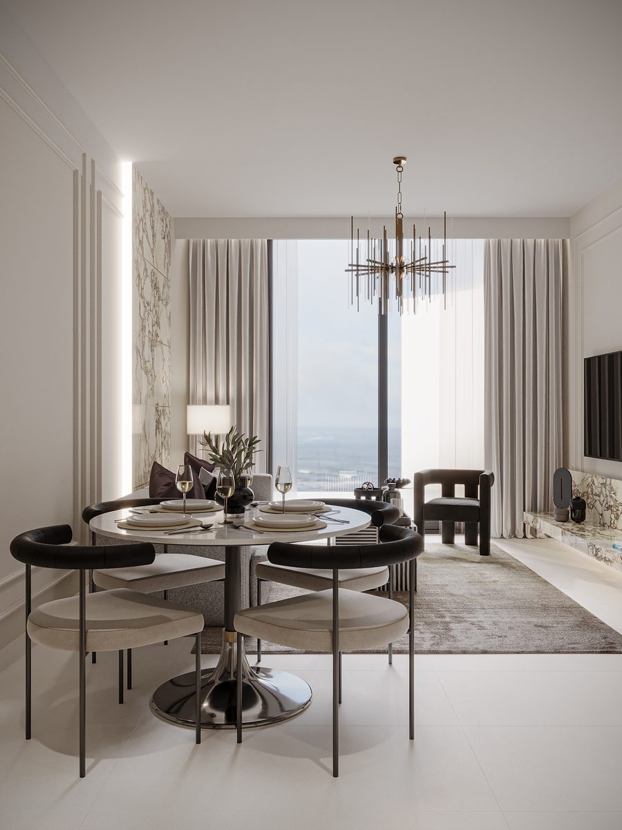 The dining area