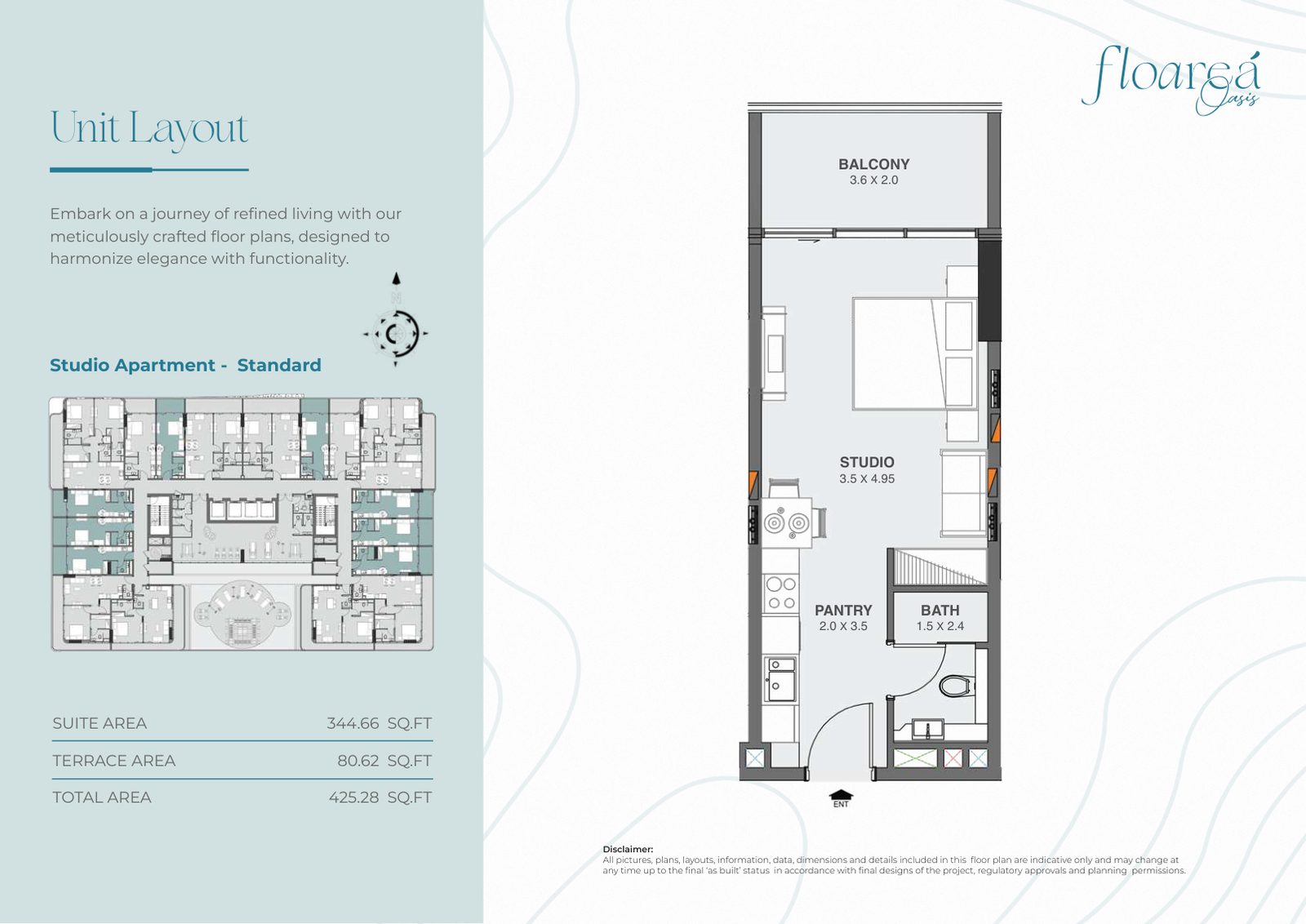 Studio - Standard floor plan